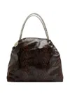 Stella Mccartney Falabella Tiny Shoulder Bag In Python Print Polyester In Brown