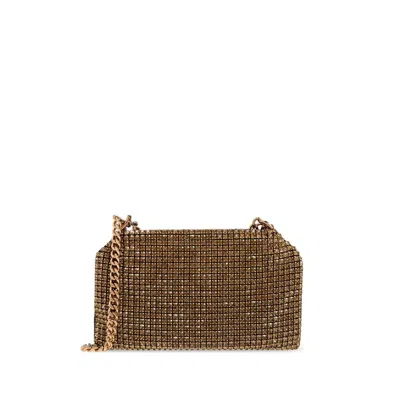 Stella Mccartney Falabella Crystal Mesh Clutch In Brown