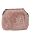 Stella Mccartney Fluffy Fabric Mini Shoulder Bag In Dusty Rose