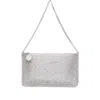 Stella Mccartney Falabella Pochette Crystal-embellished Chain Shoulder Bag In Gray