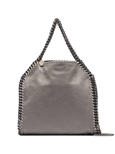 Stella Mccartney Falabella Mini Tote Bag Chain Trim In Silver