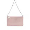 Stella Mccartney Powder Pink Faux Suede Shoulder Bag With Crystal Details In Pink