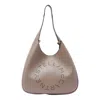 Stella Mccartney Large Logo Hobo Bag In Sand