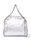 Stella Mccartney Mini Falabella Metallic Faux Leather Tote In Silver
