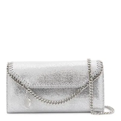 Stella Mccartney Silver Faux Leather Continental Wallet Crossbody Bag