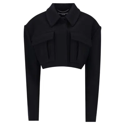 Pre-owned Stella Mccartney Balaton Bucci Cropped Wool Jacket In Black
