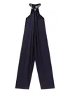 Stella Mccartney Ball-chain Halterneck Jumpsuit In Blue