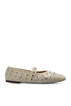 Stella Mccartney Ryder Stud Embellished Ballet Flats In Yellow Cream