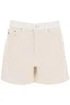 Stella Mccartney Stella Mc Cartney Banana Denim Shorts In Bianco
