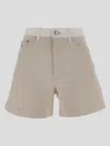 Stella Mccartney Stella Mc Cartney Two Tone Denim Shorts In Whiteecruwash