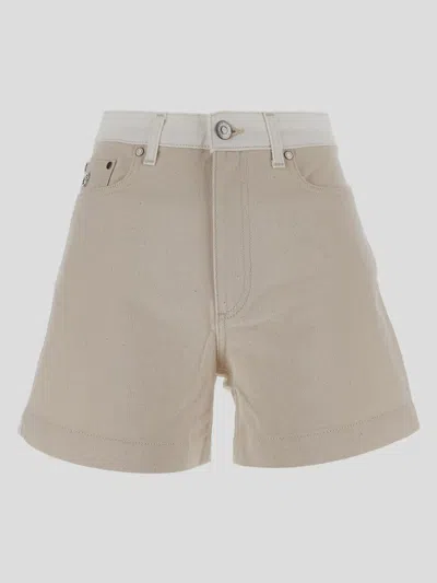 Stella Mccartney Banana Denim Shorts In Whiteecruwash