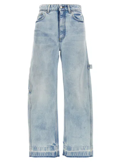 Stella Mccartney Denim Trousers Featuring Carpenter Loop In Light Blue