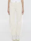 Stella Mccartney Banana Leg Utility Jeans In Beige