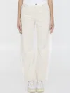 Stella Mccartney Banana Leg Utility Jeans In Beige