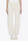 Stella Mccartney Banana Leg Utility Jeans In Beige
