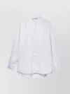Stella Mccartney Band Collar Cotton Shirt With Pleat Detailing