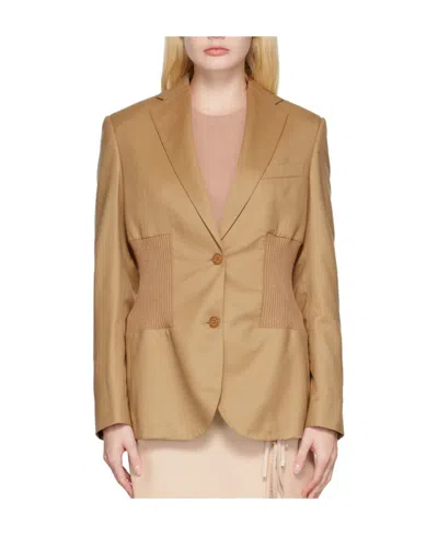 Stella Mccartney Tan Tapered Blazer In 9801 Light Camel