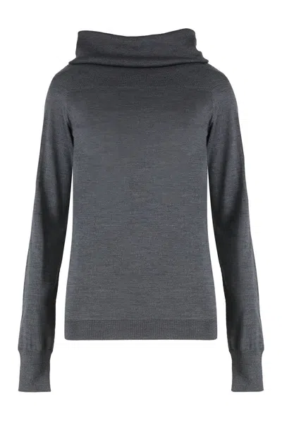 STELLA MCCARTNEY STELLA MCCARTNEY BARDOT NECK SWEATER IN GREY VIRGIN WOOL