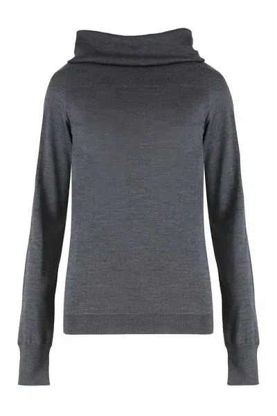 Stella Mccartney Bardot Neck Sweater In Grey Virgin Wool In Gray