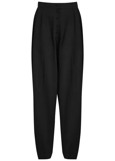Stella Mccartney Barrel-leg Satin Trousers In Black