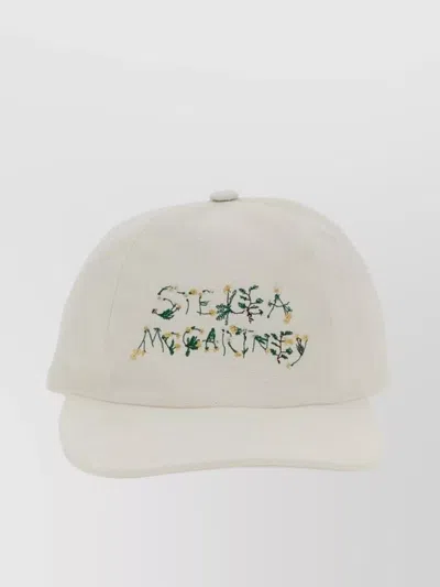 Stella Mccartney Baseball Cap With Curved Brim And Hard Visor In White