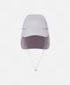 Stella Mccartney Baseball Cap With Flaps In Glory Gray/pulse Lime