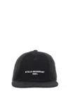 Stella Mccartney 2001 Denim Baseball Cap With Embroidered Logo In Black