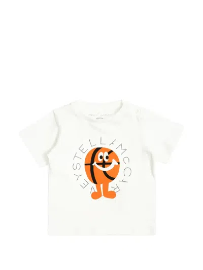 Stella Mccartney Kids' Basketball Character Graphic Print T-shirt In White