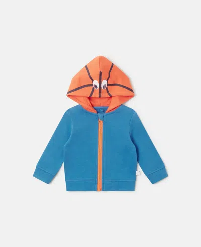 Stella Mccartney Kids' Basketball Hood Zip Hoodie In Blue