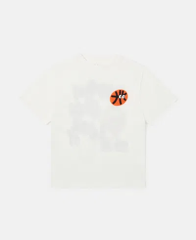 Stella Mccartney Kids' Basketball Motif T-shirt In White