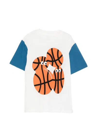 Stella Mccartney Basketball-print Colour Block T-shirt In White