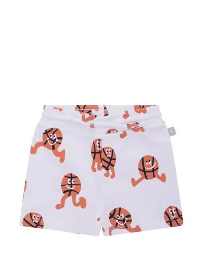 Stella Mccartney Babies' Basketball-print Shorts In Multi