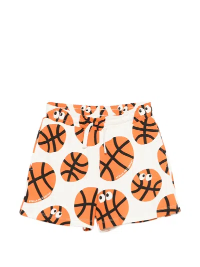 Stella Mccartney Basketball-print Shorts In White