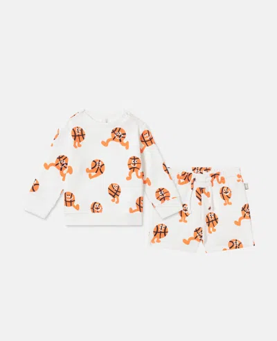 Stella Mccartney Basketball Print Sweatshirt And Sweatpant Set In White