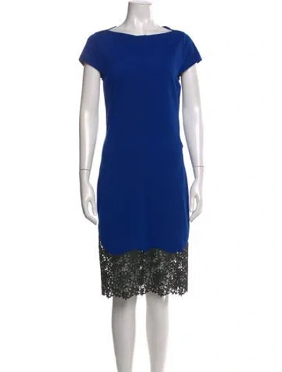 Pre-owned Stella Mccartney Bateau Neckline Knee-length Dress In Blue