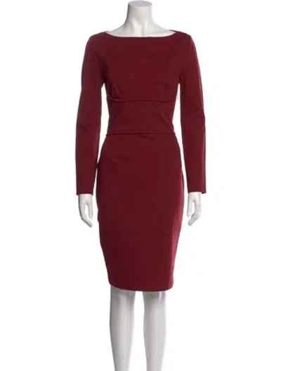 Pre-owned Stella Mccartney Bateau Neckline Knee-length Dress In Burgundy
