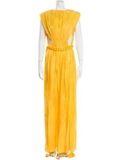 Pre-owned Stella Mccartney Bateau Neckline Long Dress In Yellow