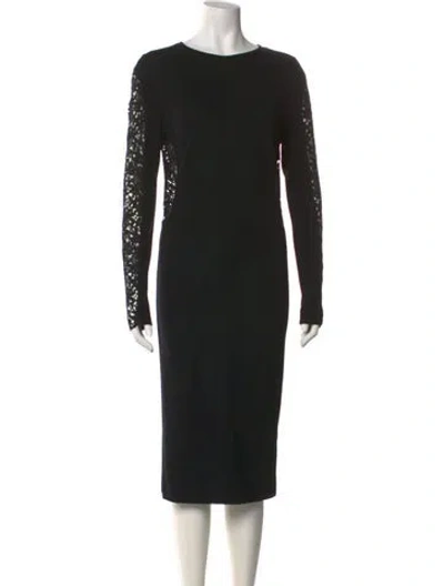 Pre-owned Stella Mccartney Bateau Neckline Midi Length Dress In Black