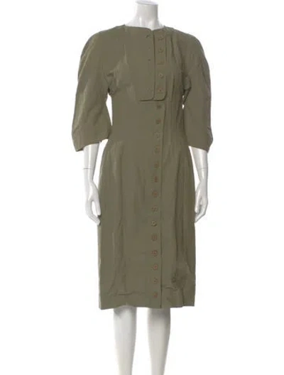 Pre-owned Stella Mccartney Bateau Neckline Midi Length Dress In Green
