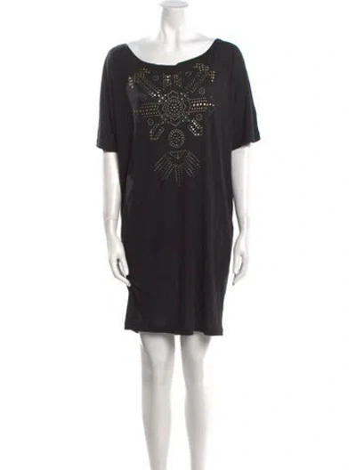 Pre-owned Stella Mccartney Bateau Neckline Mini Dress In Black