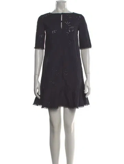 Pre-owned Stella Mccartney Bateau Neckline Mini Dress In Gray