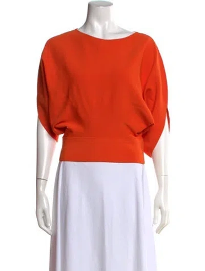 Pre-owned Stella Mccartney Bateau Neckline Short Sleeve Top W/ Tags In Orange
