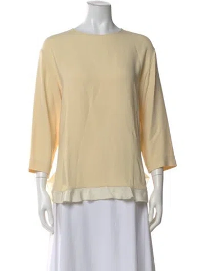 Pre-owned Stella Mccartney Bateau Neckline Three-quarter Sleeve Sweatshirt In Yellow