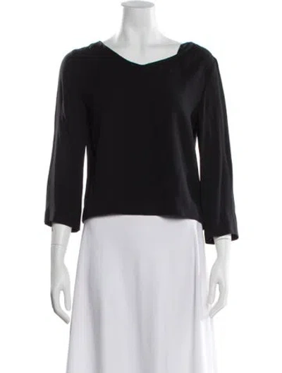 Pre-owned Stella Mccartney Bateau Neckline Three-quarter Sleeve Top In Black