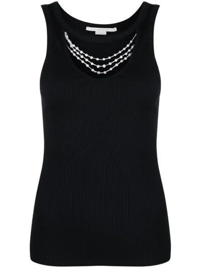 Stella Mccartney Bead-detailed Tank Top In Black