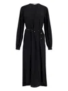 Stella Mccartney Beaded-belt Midi Dress In Black