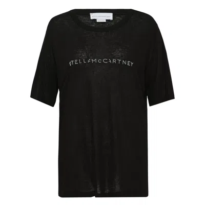 Stella Mccartney Beads Logo T-shirt In Black
