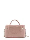 Stella Mccartney Allover Crystal Vegan Suede Cosmetic Case In Powder