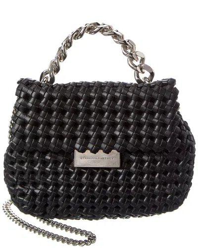 Stella Mccartney Becks Weaved Mini Shoulder Bag In Black