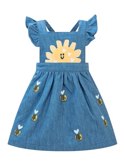 Stella Mccartney Babies' Bee Dress In Celeste/multicolor